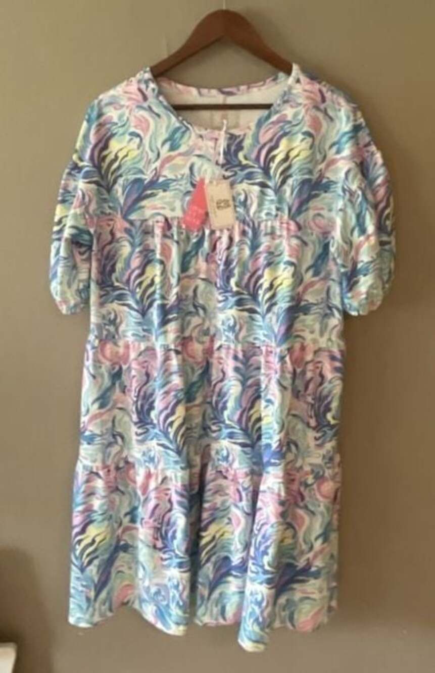 Simply Southern Collection Tiered Dress Size L UPF 50+ Sun Block